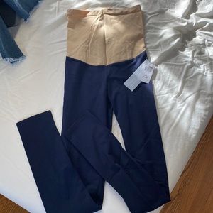 Navy blue maternity leggings